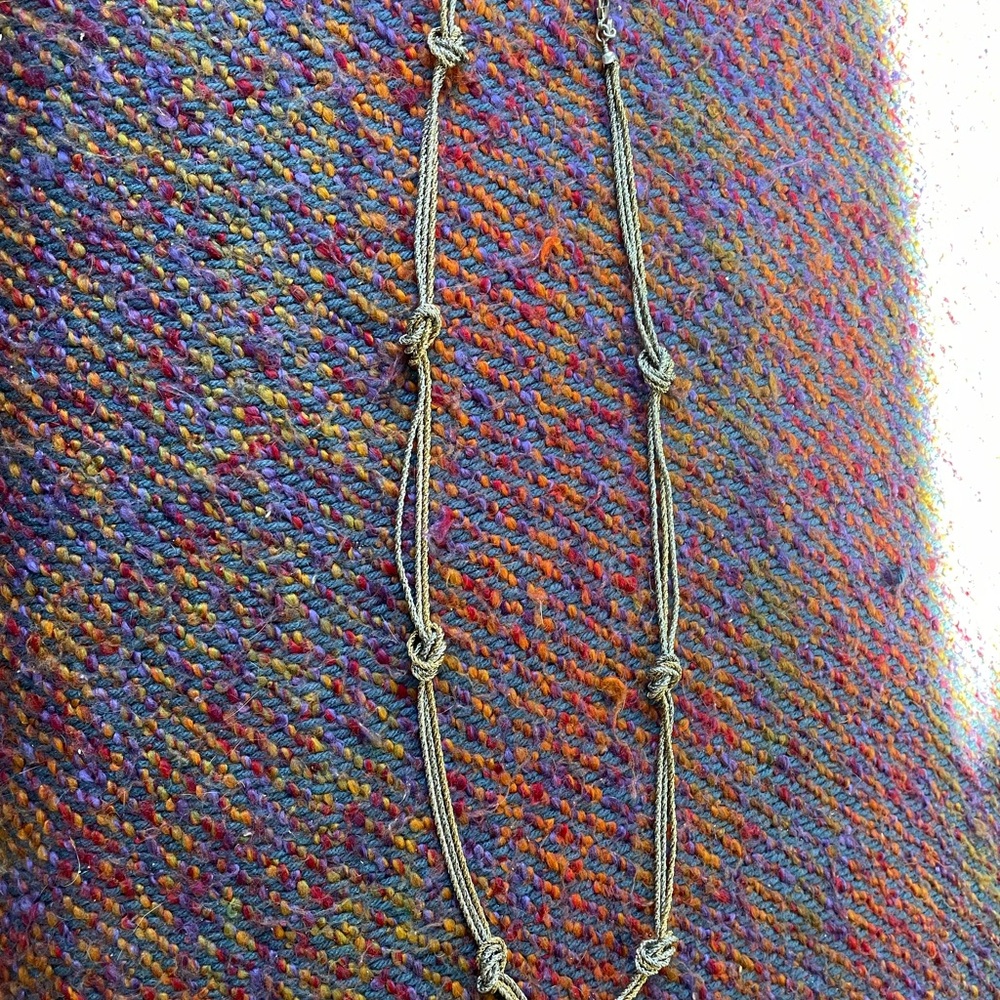 Ann Taylor LOFT Silver Minimalist chain & knot Necklace